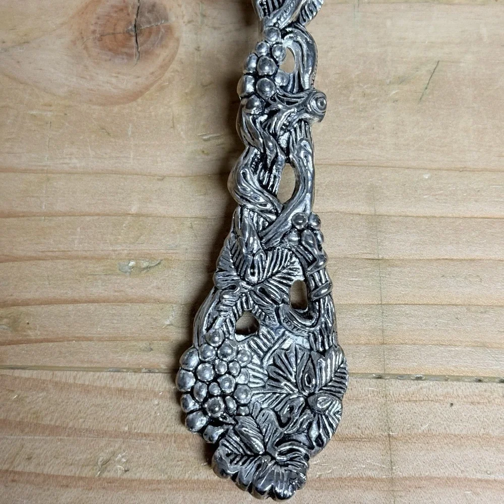 Vintage Godinger Silverplate Grapevine Serving Spoon 10.75